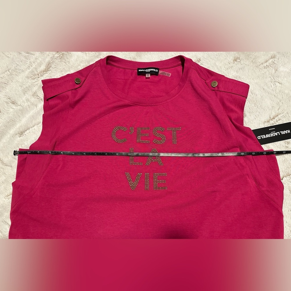 Karl Lagerfeld Paris C'est La Vie Studded Top - Picture 10 of 16